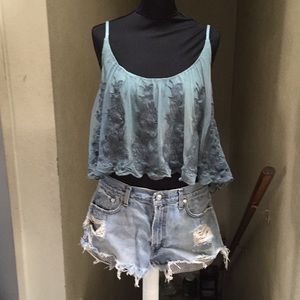 Embroidered Tank with Low Back